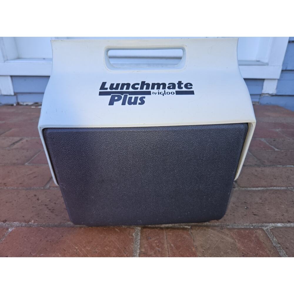 Igloo Lunchmate Plus Cooler Blue White Lunch Box Flip Top Push Button Vintage 90